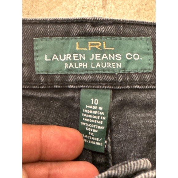 LRL Lauren Jeans Co Ralph Lauren Women's Black Denim Straight Leg Jeans Size 10 - Picture 5 of 6